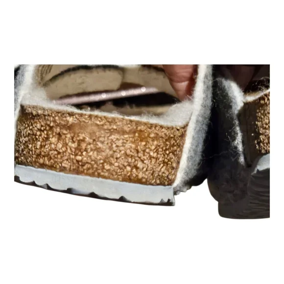 Kids' Birkenstock Grey Beige Shearling Lined Sandals US 2 (Little Girl) - Picture 15 of 15